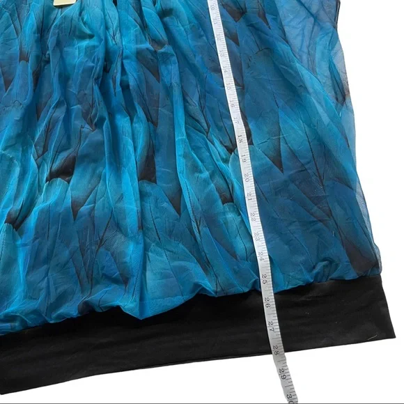 NWT Women's Peacock Blue Flouncing Flare Short Sleeved Blouse Top 3X - Picture 7 of 9